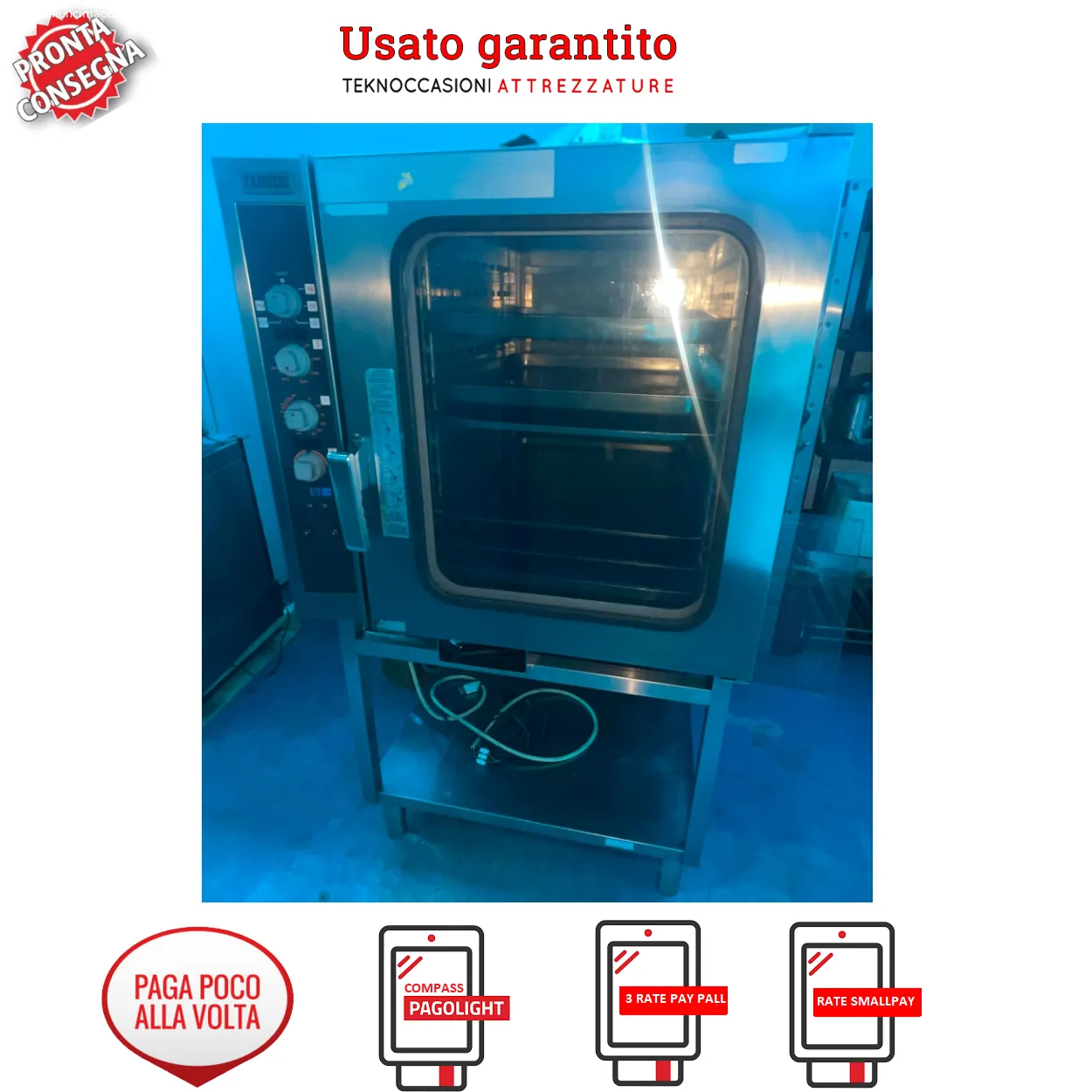 Forno a gas trivalente Zanussi 20 teglie GN 1/1 su base 